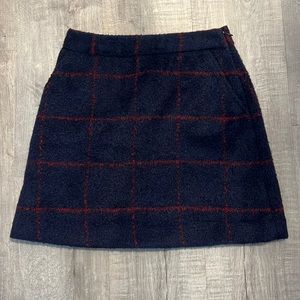 Abercrombie & Fitch Wool Blend Plaid Skirt